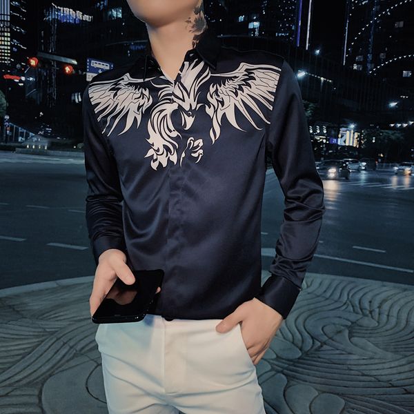 black/white long sleeve printing shirts for men's clothes 2021 simple whole game thin night club adjustment/graduation tuxedo homme qvf, White;black
black/white long sleeve printing shirts for men's clothes 2021 simple whole game thin night club adjustment/graduation tuxedo homme qvf, White;black