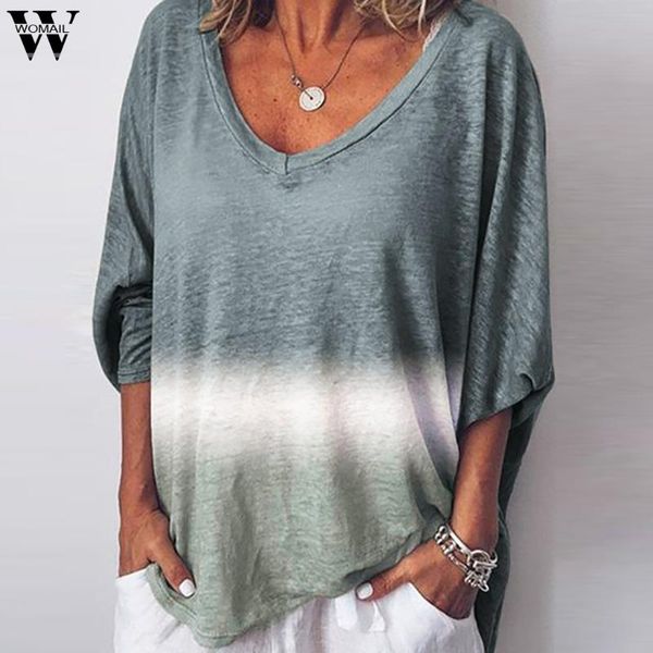 women's t-shirt womail women shirts plus size tie-dyed color block loose v neck pullover shirt ladies long sleeve t-shirts ju16, White
women's t-shirt womail women shirts plus size tie-dyed color block loose v neck pullover shirt ladies long sleeve t-shirts ju16, White