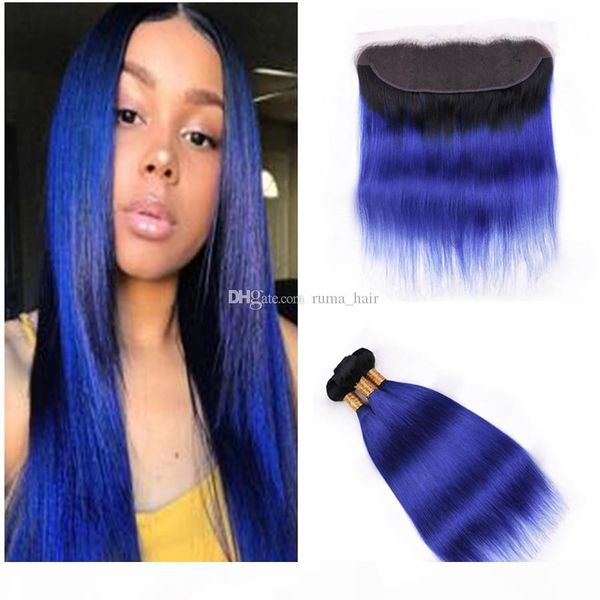 8a malaysian straight 1b blue dark roots 3 bundles with lace frontal closure ombre blue human hair weaves with 13x4 frontal, Black;brown
8a malaysian straight 1b blue dark roots 3 bundles with lace frontal closure ombre blue human hair weaves with 13x4 frontal, Black;brown