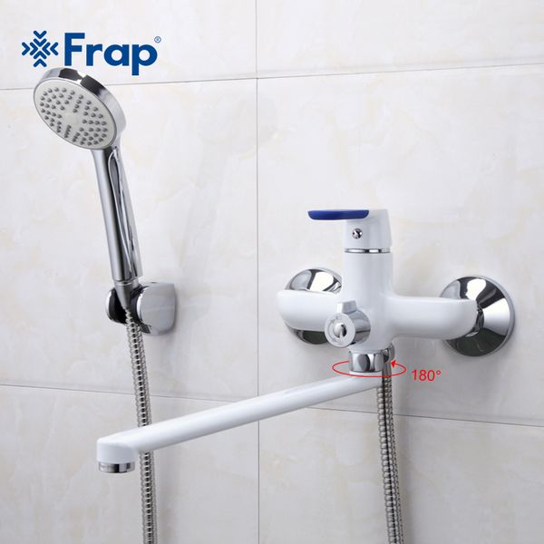 frap modern style bath faucet wall mounted cold and water mixer tap multi color handle cover choices 35cm long nose f2234
frap modern style bath faucet wall mounted cold and water mixer tap multi color handle cover choices 35cm long nose f2234
