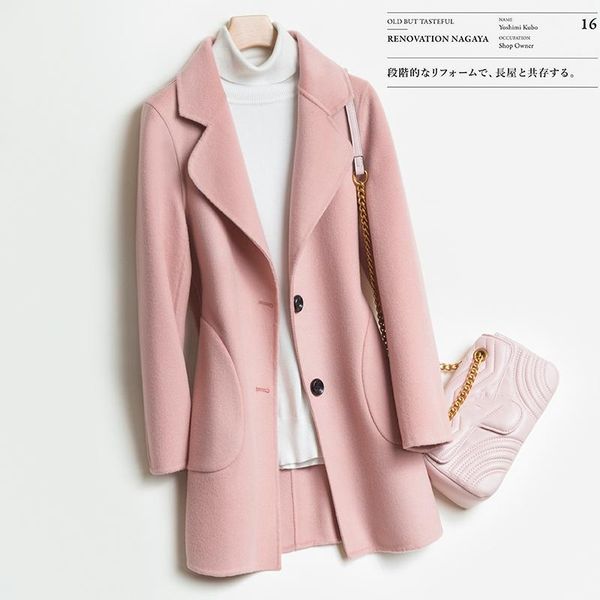 women's wool & blends beliarst autumn and winter double-sided pure cashmere coat woman jacket long loose suit collar color cardigan, Black
women's wool & blends beliarst autumn and winter double-sided pure cashmere coat woman jacket long loose suit collar color cardigan, Black