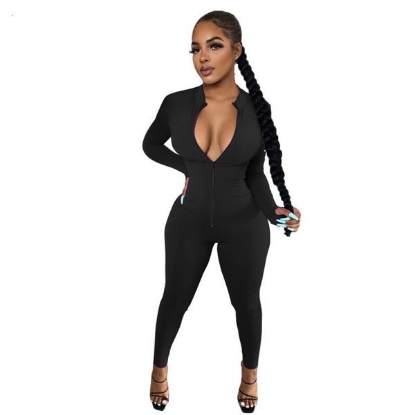 autumn for women with zipper long sleeve elastic female overalls solid fashion bodysuit women's clothes 3eqv, Gray
autumn for women with zipper long sleeve elastic female overalls solid fashion bodysuit women's clothes 3eqv, Gray