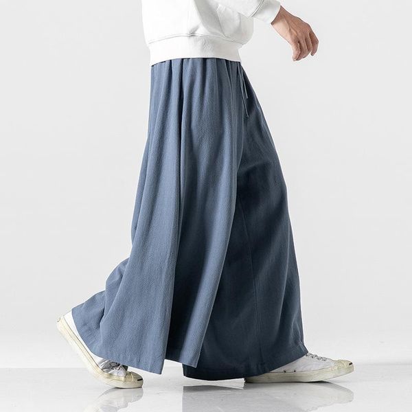 men's pants men autumn day lace up cotton linen casual wide leg chinese style loose large skirt, Black
men's pants men autumn day lace up cotton linen casual wide leg chinese style loose large skirt, Black