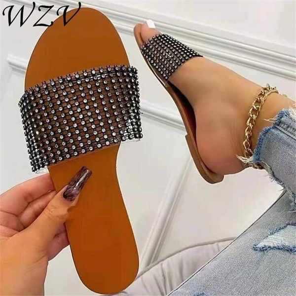 slippers fashion 2021 summer design ladies sandals crystal open toe flat heel women slides beach zapatillas mujer, Black
slippers fashion 2021 summer design ladies sandals crystal open toe flat heel women slides beach zapatillas mujer, Black