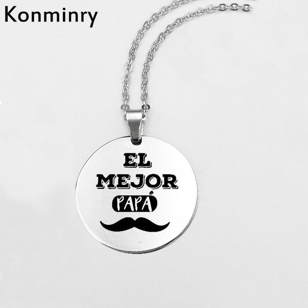 pendant necklaces konminry el mejor papa stainless steel necklace link chain round french dad for women men christmas gifts, Silver
pendant necklaces konminry el mejor papa stainless steel necklace link chain round french dad for women men christmas gifts, Silver