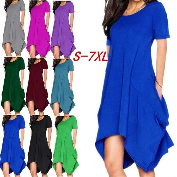 summer round neck irregular womens dress pocket short sleeve casual plus size 6xl, Black;gray
summer round neck irregular womens dress pocket short sleeve casual plus size 6xl, Black;gray