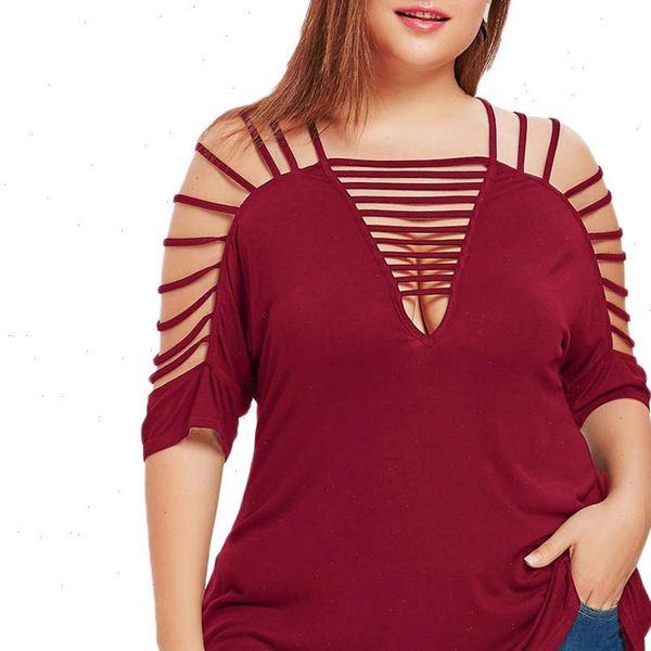 women and blouse xl 5xl shirt hollow out v neck cut out strappy blouse casual plus size blusas femininas, White
women and blouse xl 5xl shirt hollow out v neck cut out strappy blouse casual plus size blusas femininas, White
