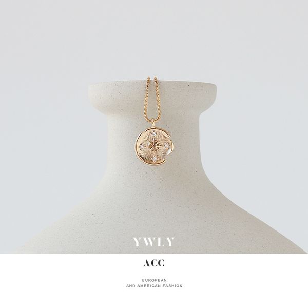 fashion round brand pendant rudder necklace female personality versatile niche temperament micro inlaid zircon diamond necklace ywly, Silver
fashion round brand pendant rudder necklace female personality versatile niche temperament micro inlaid zircon diamond necklace ywly, Silver