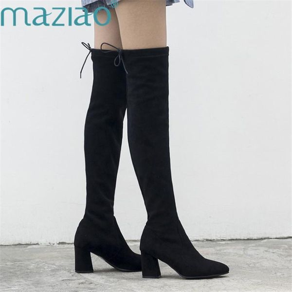 boots shoes women black over the knee female autumn lady thick heels pointed toe tall maziao1
boots shoes women black over the knee female autumn lady thick heels pointed toe tall maziao1