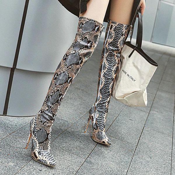 boots 2021 brand women fashion snake leather over the knee woman zipper pointed toe thin high heel winter, Black
boots 2021 brand women fashion snake leather over the knee woman zipper pointed toe thin high heel winter, Black