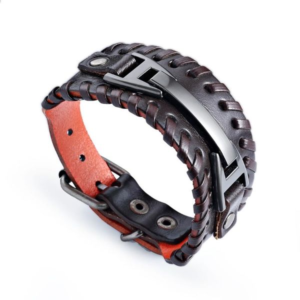charm bracelets 2021 fashion jewelry vintage handwork weave brown wide leather bracelet men cuff belt buckle pulsera hombre, Golden;silver
charm bracelets 2021 fashion jewelry vintage handwork weave brown wide leather bracelet men cuff belt buckle pulsera hombre, Golden;silver