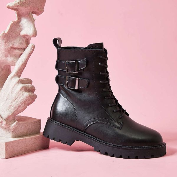 british style short boots women's thin martin children's autumn versatile leather side zipper single boot, Black
british style short boots women's thin martin children's autumn versatile leather side zipper single boot, Black