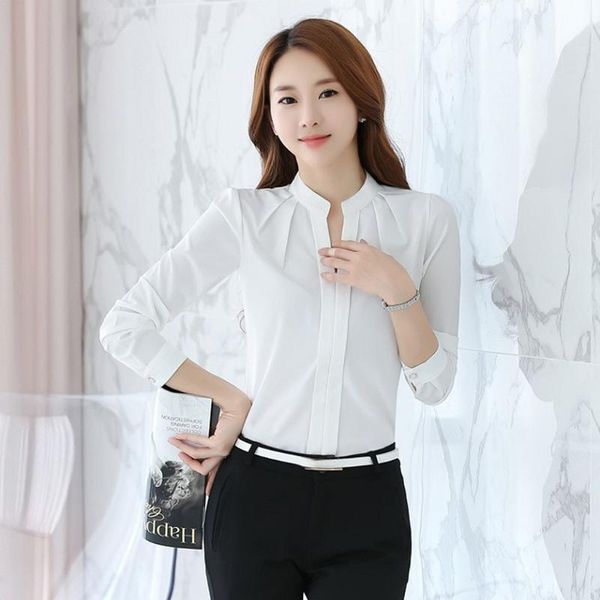 women's blouses & shirts ladies women long sleeve chiffon v-neck professional casual solid color shirt 2021 summer elegant cloth #y, White
women's blouses & shirts ladies women long sleeve chiffon v-neck professional casual solid color shirt 2021 summer elegant cloth #y, White