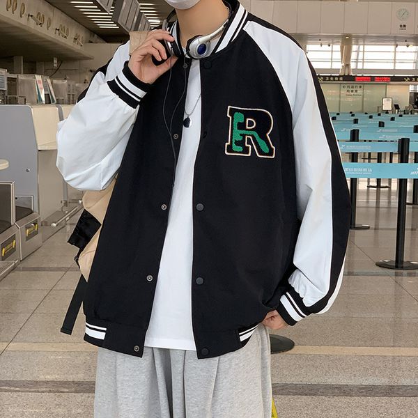 men's jackets korean varsity men stitched sleeves bf harajuku hipster urban outerwear oversized coats baseball z93f, Black;brown
men's jackets korean varsity men stitched sleeves bf harajuku hipster urban outerwear oversized coats baseball z93f, Black;brown