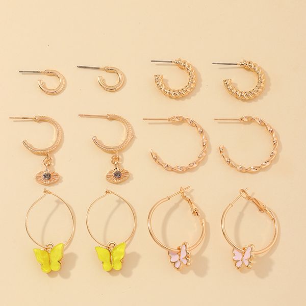 ez2800 jewelry versatile fashion geometric c-shaped punk metal style color butterfly earrings, Silver
ez2800 jewelry versatile fashion geometric c-shaped punk metal style color butterfly earrings, Silver
