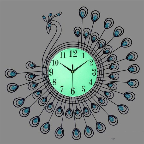 wall clocks 53x53cm luminous clock large 3d gold diamond peacock metal watch for home living room decoration crafts
wall clocks 53x53cm luminous clock large 3d gold diamond peacock metal watch for home living room decoration crafts
