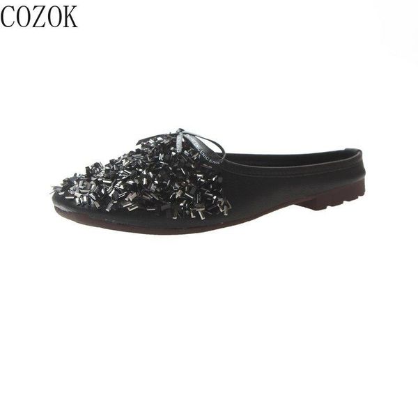 spring baotou women's slippers fashion all-match vamp sequins modified bows embellished trendy outdoor half slippers, Black
spring baotou women's slippers fashion all-match vamp sequins modified bows embellished trendy outdoor half slippers, Black