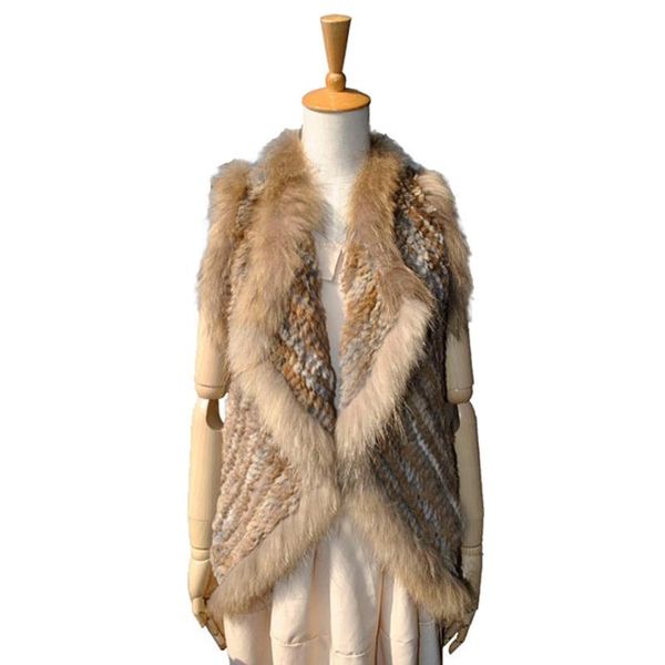 women's fur & faux lady genuine knitted vest waistcoat raccoon trim women real gilet outerwear asymmetric length lf5020, Black
women's fur & faux lady genuine knitted vest waistcoat raccoon trim women real gilet outerwear asymmetric length lf5020, Black