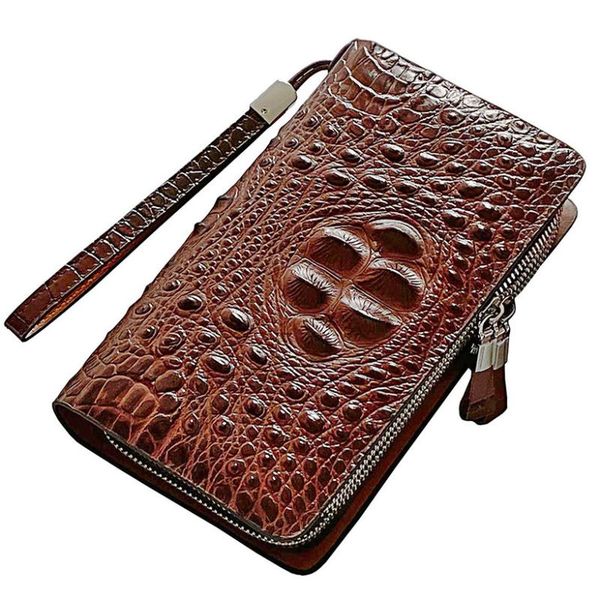 wallets business crocodile men's clutch bag handbag split leather double zipper long men wallet card holder cell phone purse, Red;black
wallets business crocodile men's clutch bag handbag split leather double zipper long men wallet card holder cell phone purse, Red;black
