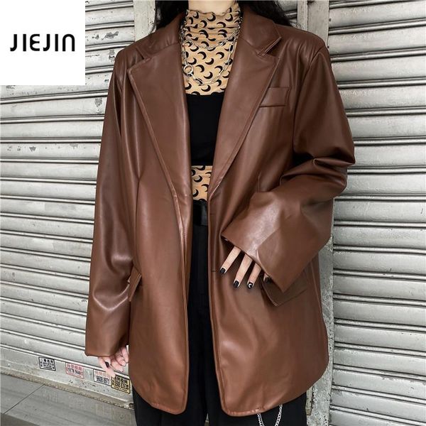 women's leather & faux brown tailored collar moto jacket women autumn pu coat black jackets casual loose boy friend style
women's leather & faux brown tailored collar moto jacket women autumn pu coat black jackets casual loose boy friend style
