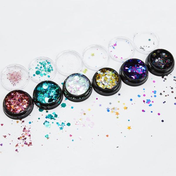 nail glitter laser mix powder 1g/box holographic hexagon/round/pentagra star/heart chunky sequin dust manicure decorations ws#31, Silver;gold
nail glitter laser mix powder 1g/box holographic hexagon/round/pentagra star/heart chunky sequin dust manicure decorations ws#31, Silver;gold
