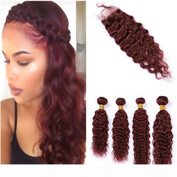 wine red hair weaves wet and wavy human hair 4bundles and closure 99j burgundy water wave brazilian virgin hair weaves with lace closure, Black;brown
wine red hair weaves wet and wavy human hair 4bundles and closure 99j burgundy water wave brazilian virgin hair weaves with lace closure, Black;brown