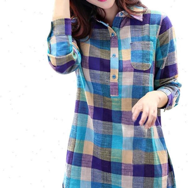 women plaid shirt casual matching color long sleeve button loose plaid shirt blouse work office casual blouse women top, White
women plaid shirt casual matching color long sleeve button loose plaid shirt blouse work office casual blouse women top, White