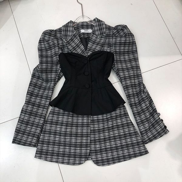 2021 Autumn New Fahion Long Sleeve Plaid Lady Single Office Breasted Fake Two Thin Jacket Parts Gy9g, Black;brown
2021 Autumn New Fahion Long Sleeve Plaid Lady Single Office Breasted Fake Two Thin Jacket Parts Gy9g, Black;brown