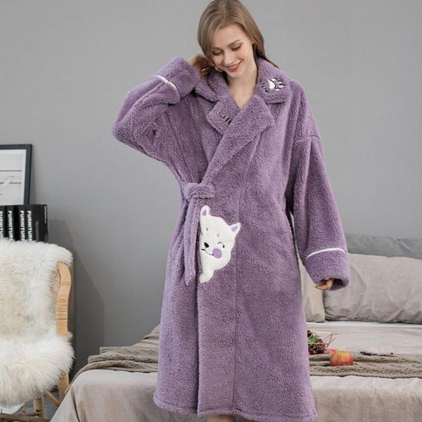 women's sleepwear female flannel bathrobe pregnant pajamas suit nightgown winter women home clothes cartoon warm gift thickened ladies, Black;red
women's sleepwear female flannel bathrobe pregnant pajamas suit nightgown winter women home clothes cartoon warm gift thickened ladies, Black;red