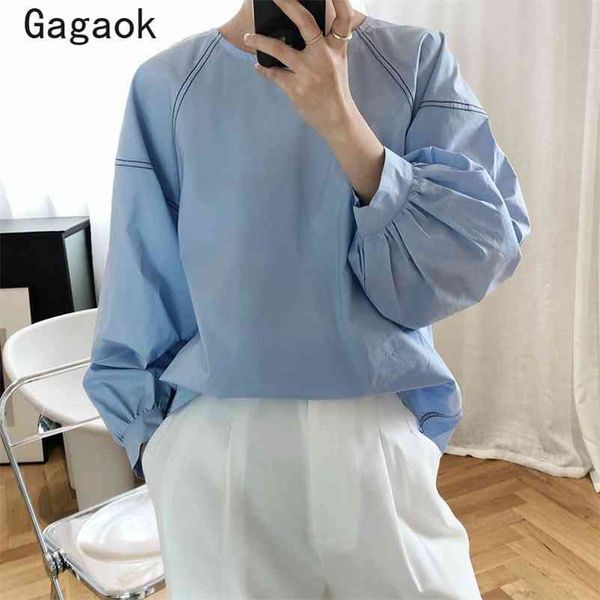office lady women fashion shirt spring autumn o-neck puff sleeve solid loose casual chicwild and blouses 210531, White
office lady women fashion shirt spring autumn o-neck puff sleeve solid loose casual chicwild and blouses 210531, White