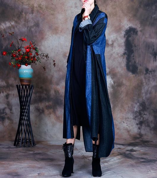 women's trench coats women spring autumn loose denim long coat ladies spliced outerwear female 2021 overcoat oat, Tan;black
women's trench coats women spring autumn loose denim long coat ladies spliced outerwear female 2021 overcoat oat, Tan;black
