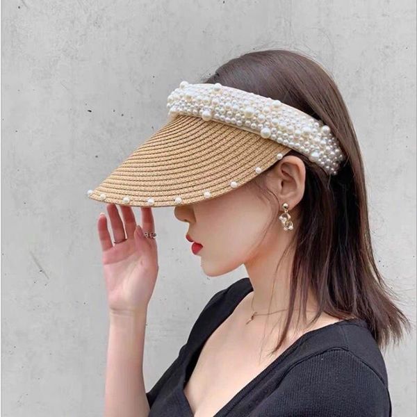 wide brim hats pearl korean version summer women fashion empty hat shading outdoor adjustable sun protection beach straw cap, Blue;gray
wide brim hats pearl korean version summer women fashion empty hat shading outdoor adjustable sun protection beach straw cap, Blue;gray