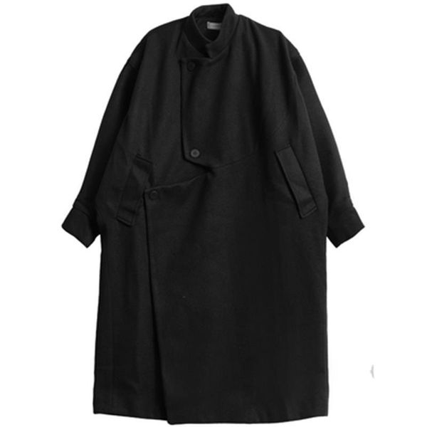 men's wool & blends autumn and winter woolen long coat yamamoto dark irregular loose over the knee coarse flower large, Black
men's wool & blends autumn and winter woolen long coat yamamoto dark irregular loose over the knee coarse flower large, Black