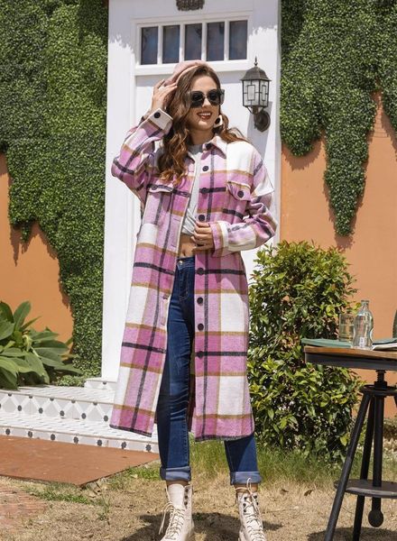 women's wool & blends plaid coat fall winter 2021 lapel double side pocket long loose and versatile, Black
women's wool & blends plaid coat fall winter 2021 lapel double side pocket long loose and versatile, Black
