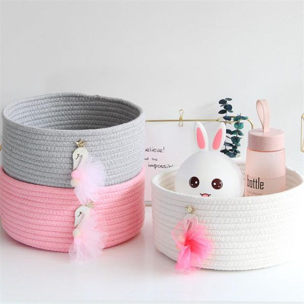 storage baskets cotton rope woven basket home office shop deskdecoration accessories organizer for toys make up sundries
storage baskets cotton rope woven basket home office shop deskdecoration accessories organizer for toys make up sundries