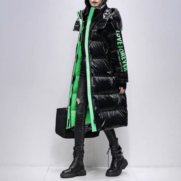 bright face down jacket women's middle and long knee fashion high-end loose thickened warm wash white duck tide brand, Black
bright face down jacket women's middle and long knee fashion high-end loose thickened warm wash white duck tide brand, Black