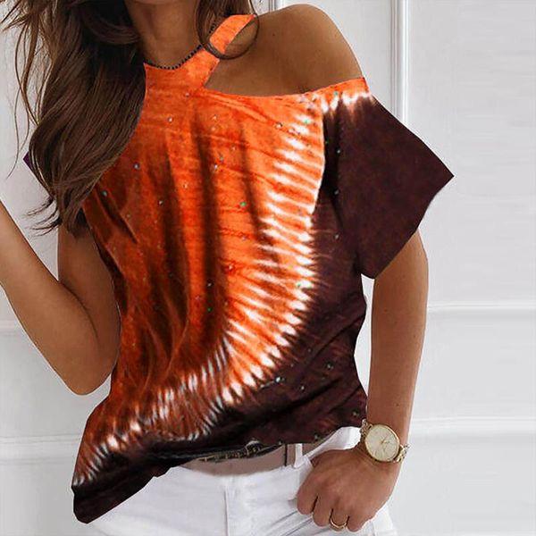 women's blouses & shirts off-shoulder blouse tie-dyed loose casual short sleeve summer shirt for women blusas de mujer y camisas, White
women's blouses & shirts off-shoulder blouse tie-dyed loose casual short sleeve summer shirt for women blusas de mujer y camisas, White