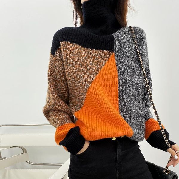 women's sweaters vintage patchwork knitted women sweater pullovers winter turtleneck long-sleeved thicken warm female pulls outwear coa, White;black
women's sweaters vintage patchwork knitted women sweater pullovers winter turtleneck long-sleeved thicken warm female pulls outwear coa, White;black