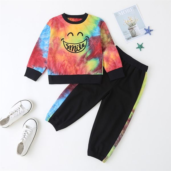 winter children sets casual boys long sleeve o neck tie-dyed print smiling face t-shirt pants clothes 18m-6t 210629, White
winter children sets casual boys long sleeve o neck tie-dyed print smiling face t-shirt pants clothes 18m-6t 210629, White
