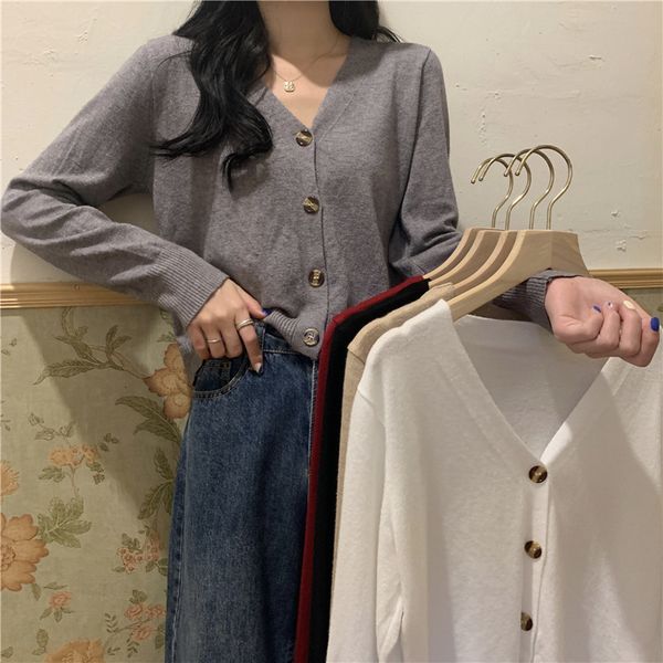 luxury ets sweater women's spring and autumn thin 2021 korean version loose v-neck long sleeve casual ins simple style versatile cardig, Black;brown
luxury ets sweater women's spring and autumn thin 2021 korean version loose v-neck long sleeve casual ins simple style versatile cardig, Black;brown