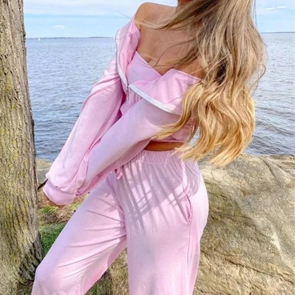 2021 new spring solid long sleeve released hoodie zipper with casual sweatshirt bra three pieces set 6z55, Gray
2021 new spring solid long sleeve released hoodie zipper with casual sweatshirt bra three pieces set 6z55, Gray