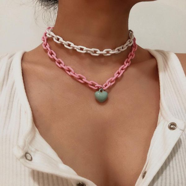 pendant necklaces candy color heart necklace multilayer acrylic chain fashion jewelry choker for women geometric sweet kpop, Silver
pendant necklaces candy color heart necklace multilayer acrylic chain fashion jewelry choker for women geometric sweet kpop, Silver