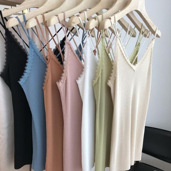 camisole lace trim knit sling womens camis backless base vest female black sleeveless cami ladies, White
camisole lace trim knit sling womens camis backless base vest female black sleeveless cami ladies, White