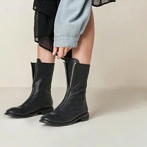 boots thick heel inside 310 short boot leather front zipper women's high net red children, Black
boots thick heel inside 310 short boot leather front zipper women's high net red children, Black