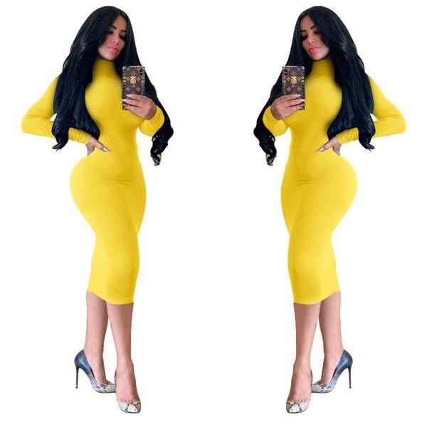 wholesale product solid color bodycon long dresses for women turtleneck sleeve party and wedding vestidos streetwear 210525, White
wholesale product solid color bodycon long dresses for women turtleneck sleeve party and wedding vestidos streetwear 210525, White