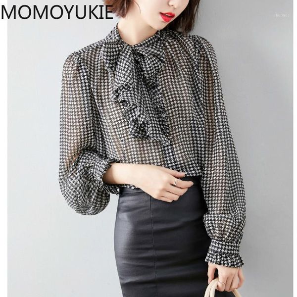 bowknot shirt for women plaid lantern long sleeve ruffle shirts blouse female 2021 summer spring blouses plus size women's &, White
bowknot shirt for women plaid lantern long sleeve ruffle shirts blouse female 2021 summer spring blouses plus size women's &, White