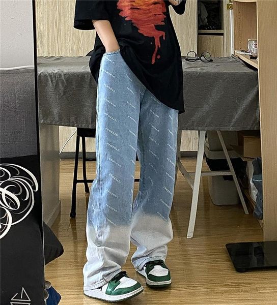 men's jeans 2021 autumn fashion print letter mens vintage washed hip hop loose fit denim pants urban style trousers women male, Blue
men's jeans 2021 autumn fashion print letter mens vintage washed hip hop loose fit denim pants urban style trousers women male, Blue