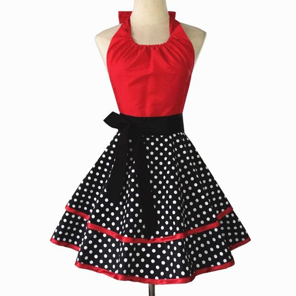 fashion kitchen apron girls cotton polka dot print work clothes lovely cooking home 
fashion kitchen apron girls cotton polka dot print work clothes lovely cooking home