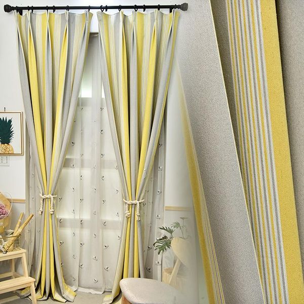 curtain & drapes nordic ins wind living room bedroom study cotton and linen yellow striped printed cloth finished product customization
curtain & drapes nordic ins wind living room bedroom study cotton and linen yellow striped printed cloth finished product customization