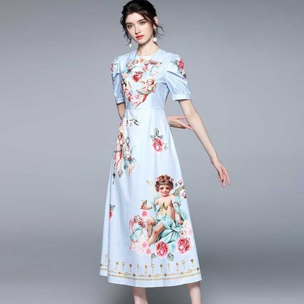 summer fashion designer vintage dress women puff sleeve printed boho holidays party long robe 210526, Black;gray
summer fashion designer vintage dress women puff sleeve printed boho holidays party long robe 210526, Black;gray